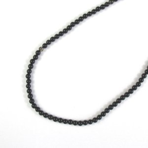 画像2: 天然石 1本販売 2mm ブラックオニキス 【約19cm(約90〜100粒)】 (2)