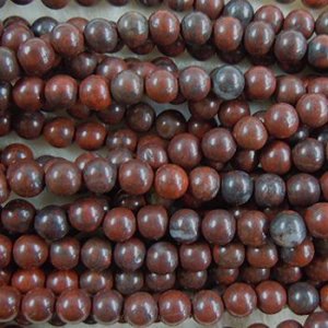 画像1: 天然石　1本売り　6mm　赤紅 【40cm（約62-65粒）】 (1)