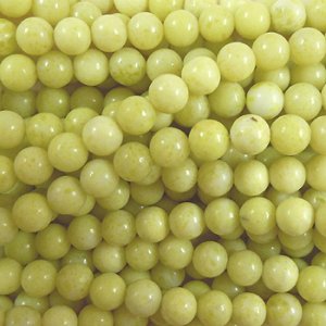画像1: 天然石　1本売り　6mm　マスタードストーン 【40cm（約62-65粒）】 (1)