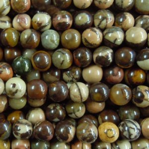 画像1: 天然石　1本売り　8mm　オーストラリアゼブラ 【40cm（約47-50粒）】 (1)
