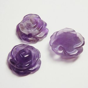 画像1: 天然石トップ　薔薇　14×5mm　アメジスト 【1ヶ入】 (1)