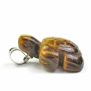 画像2: 天然石バチカン付亀　イエロータイガーアイ 【1ヶ入】 (2)