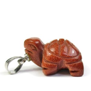 画像2: 天然石バチカン付亀　ブラウンゴールドストーン 【1ヶ入】 (2)