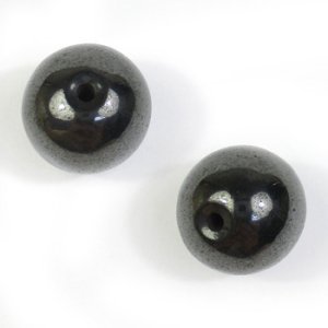 画像2: 天然石　ラウンド　12mm　磁気へマタイト 【2ヶ入】 (2)