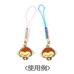 画像2: ミニカラー根付　水色×白/金メッキ 【8本入】 (2)