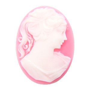 画像1: アクリルカメオ　楕円　25×18mm　ピンク 【1ヶ入】 (1)