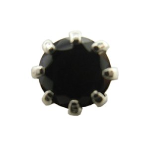 画像2: 【売切】キュービックジルコニア　4穴通し　丸4mm　ブラック/ロジウム 【3ヶ入】 (2)