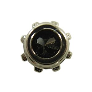 画像3: 【売切】キュービックジルコニア　4穴通し　丸4mm　ブラック/ロジウム 【3ヶ入】 (3)