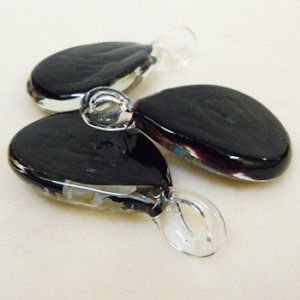 画像2: 水中花　ドロップ　50×30mm　桃×黒 【1ヶ入】 (2)