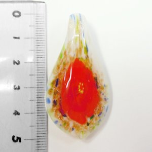 画像1: 水中花　ドロップ　48×25mm　赤×白 【1ヶ入】 (1)