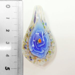 画像1: 水中花　ドロップ　48×25mm　青×白 【1ヶ入】 (1)