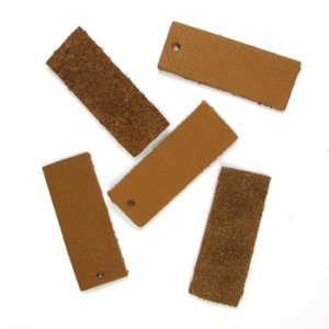 画像2: レザーチップ 40×15mm 長方形 ブラウン 【1ヶ入】 (2)