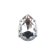 画像1: 爪付アクリルストーン　4320雫　14×10mm　クリスタル/シルバー 【2ヶ入】 (1)