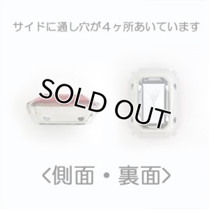 画像2: 爪付アクリルストーン　4600長角　25×18mm　クリスタルAB/シルバー 【1ヶ入】 (2)