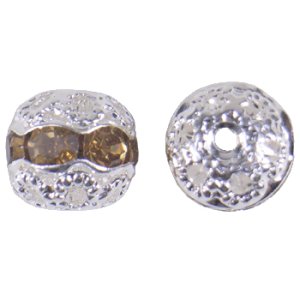 画像2: 丸ロンデル　6mm　ライトコロラドトパーズ/銀メッキ 【4ヶ入】 (2)