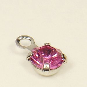 画像2: ダイヤパーツ #591　ラウンド　4mm　ローズ/代用ロジウム 【5ヶ入】 (2)