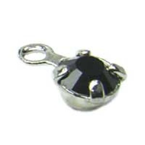 画像2: ダイヤパーツ #721　ラウンド　3mm　ジェット/ロジウム 【5ヶ入】 (2)