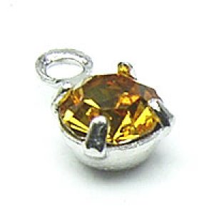 画像2: ダイヤパーツ #721　ラウンド　3mm　トパーズ/ロジウム 【5ヶ入】 (2)