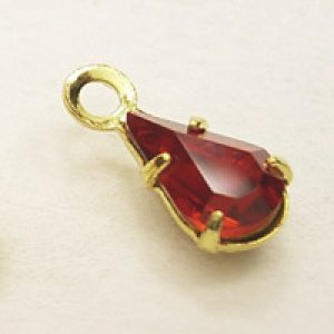 画像2: ダイヤパーツ　ドロップ　6×4mm　ライトシャム/金メッキ 【2ヶ入】 (2)