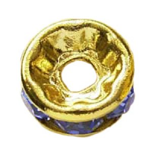 画像3: 平ロンデル　4mm　サファイア/金メッキ 【4ヶ入】 (3)