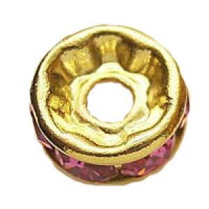 画像3: 平ロンデル　4mm　ローズ/金メッキ 【4ヶ入】 (3)