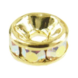 画像3: 平ロンデル　5mm　クリスタルAB/金メッキ 【4ヶ入】 (3)