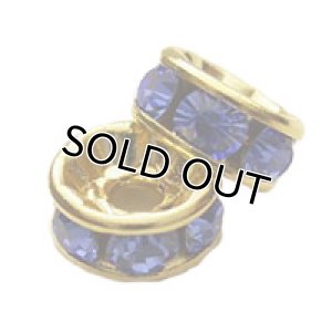 画像1: 平ロンデル　5mm　サファイア/金メッキ 【4ヶ入】 (1)