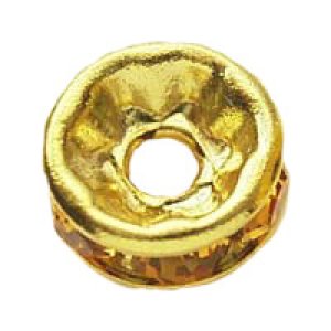 画像3: 平ロンデル　5mm　トパーズ/金メッキ 【4ヶ入】 (3)