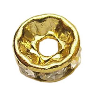 画像3: 平ロンデル 8mm クリスタル/金メッキ 【2ヶ入】 (3)