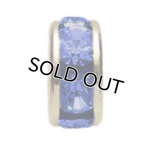 画像2: 平ロンデル　4mm　サファイア/ロジウム 【4ヶ入】 (2)