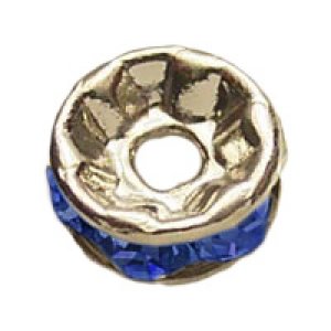 画像3: 平ロンデル　4mm　サファイア/ロジウム 【4ヶ入】 (3)