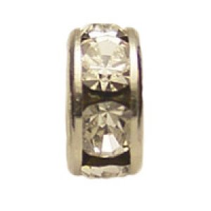 画像2: 平ロンデル　5mm　クリスタル/代用ロジウム 【4ヶ入】 (2)