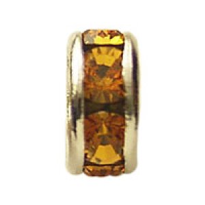 画像2: 平ロンデル 5mm トパーズ/ロジウム 【4ヶ入】 (2)