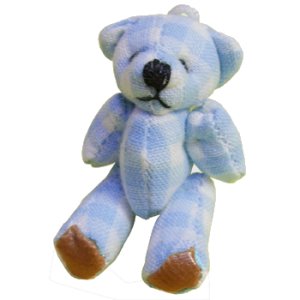 画像2: リトルベア チェック　ブルー 【1ヶ入】 (2)