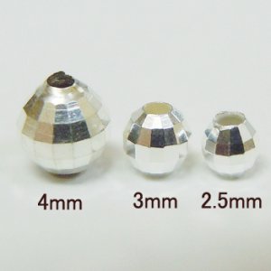 画像2: ミラーボールビーズ 4.0mm シルバー925 【2ヶ入】 (2)