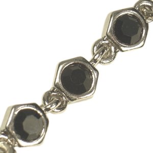 画像2: 石入り六角ストラップ ブラック 【2本入】 (2)