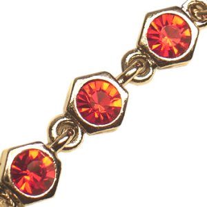 画像2: 石入り六角ストラップ レッド 【2本入】 (2)