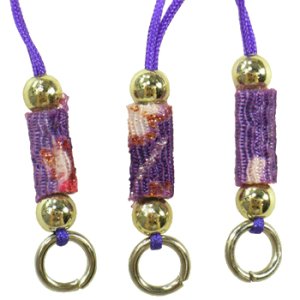 画像2: ミニちりめんストラップ パープル 【2本入】 (2)