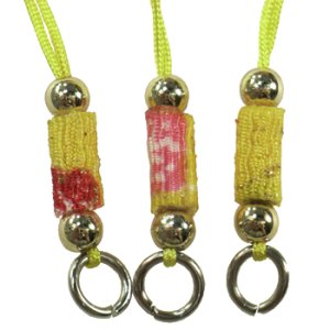 画像2: ミニちりめんストラップ イエロー 【2本入】 (2)