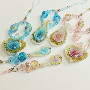 画像2: 水中花ストラップ ミニドロップ ブルー 【1本入】 (2)