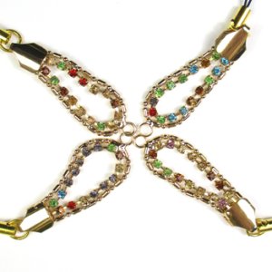 画像2: 石入りUラインストラップ ランダムマルチカラー/ゴールド 【1本入】 (2)