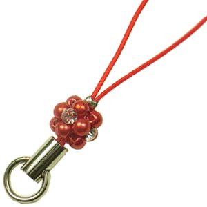 画像2: くす玉パールストラップ レッド 【1本入】 (2)