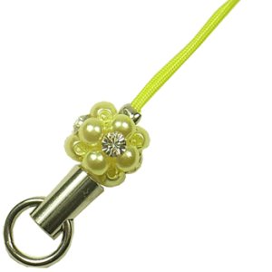 画像2: くす玉パールストラップ イエロー 【1本入】 (2)