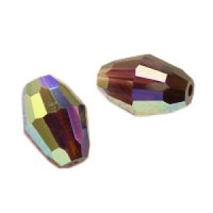 画像2: スワロフスキー#5200 9×6mm バーガンディAB 【2ヶ入】 (2)