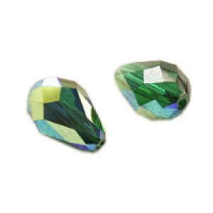 画像2: スワロフスキー#5500 9×6mm エメラルドAB 【2ヶ入】 (2)