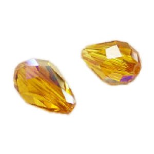 画像2: スワロフスキー#5500 9×6mm トパーズAB 【2ヶ入】 (2)