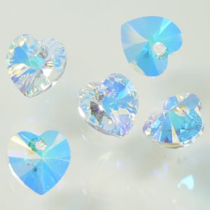 画像2: スワロフスキー＃6228　10.3×10mm　クリスタルAB 【5ヶ入】 (2)