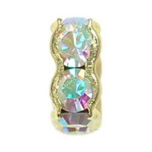 画像2: スワロフスキースクエアロンデル　クリスタルAB/金メッキ 【2ヶ入】 (2)