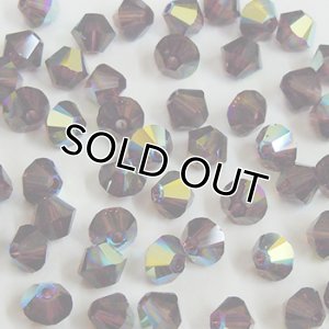 画像1: スワロフスキー＃5328　4mm　バーガンディAB 【50ヶ入】 (1)