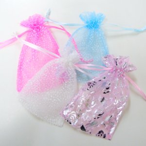 画像2: 柄入りシースルーポーチ中　10×14cm　白/ドットラメ 【1枚入】 (2)